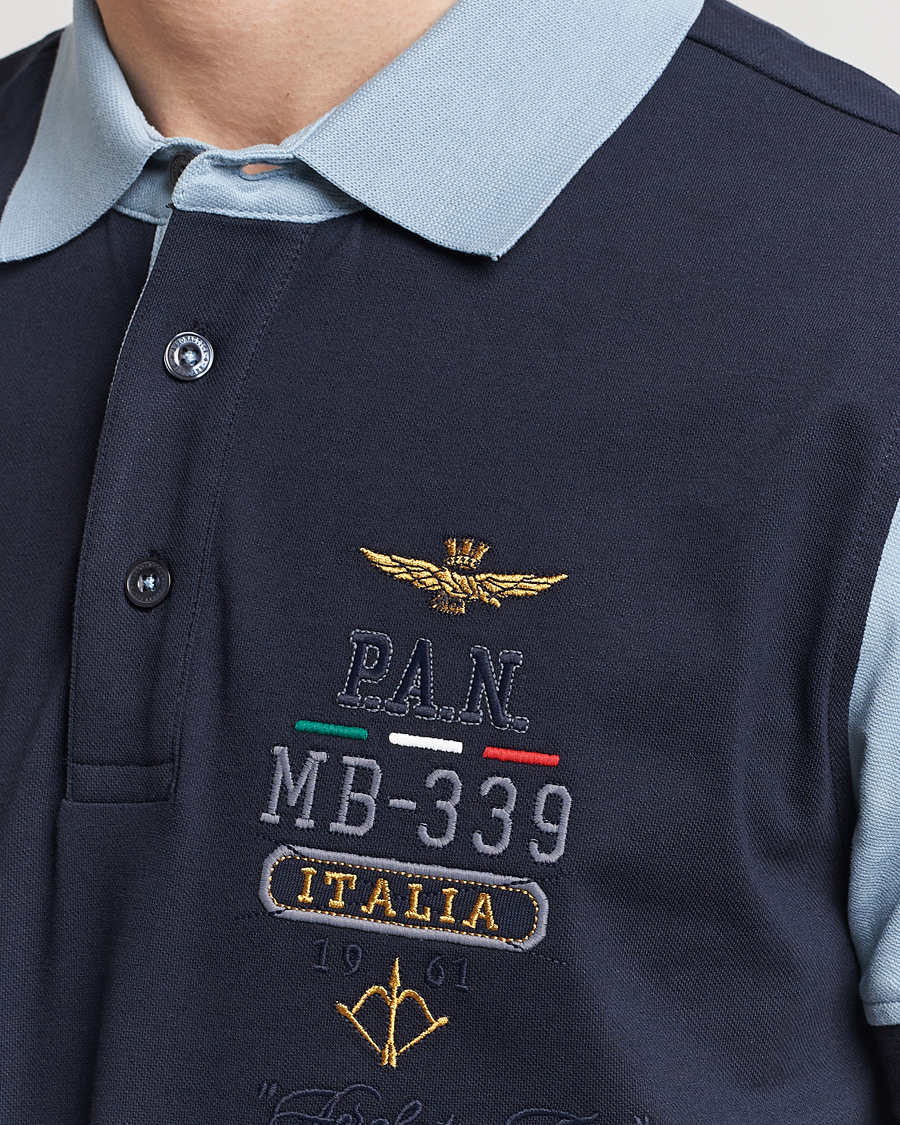 Heren | Polo's | Aeronautica Militare | Heritage Polo Navy/Glacier Blue