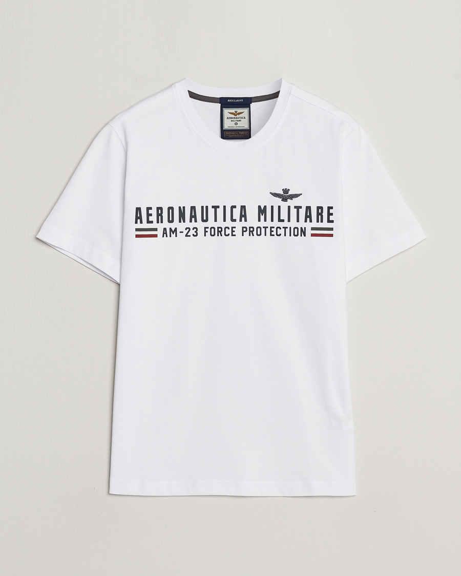 Heren | T-shirts | Aeronautica Militare | Logo Crew Neck T-Shirt Off White