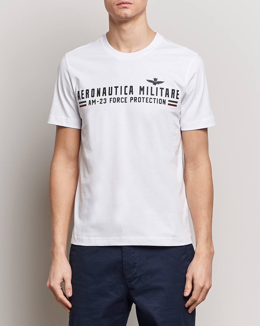 Heren | Aeronautica Militare | Aeronautica Militare | Logo Crew Neck T-Shirt Off White