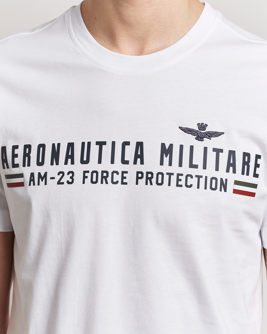 Heren | T-shirts | Aeronautica Militare | Logo Crew Neck T-Shirt Off White