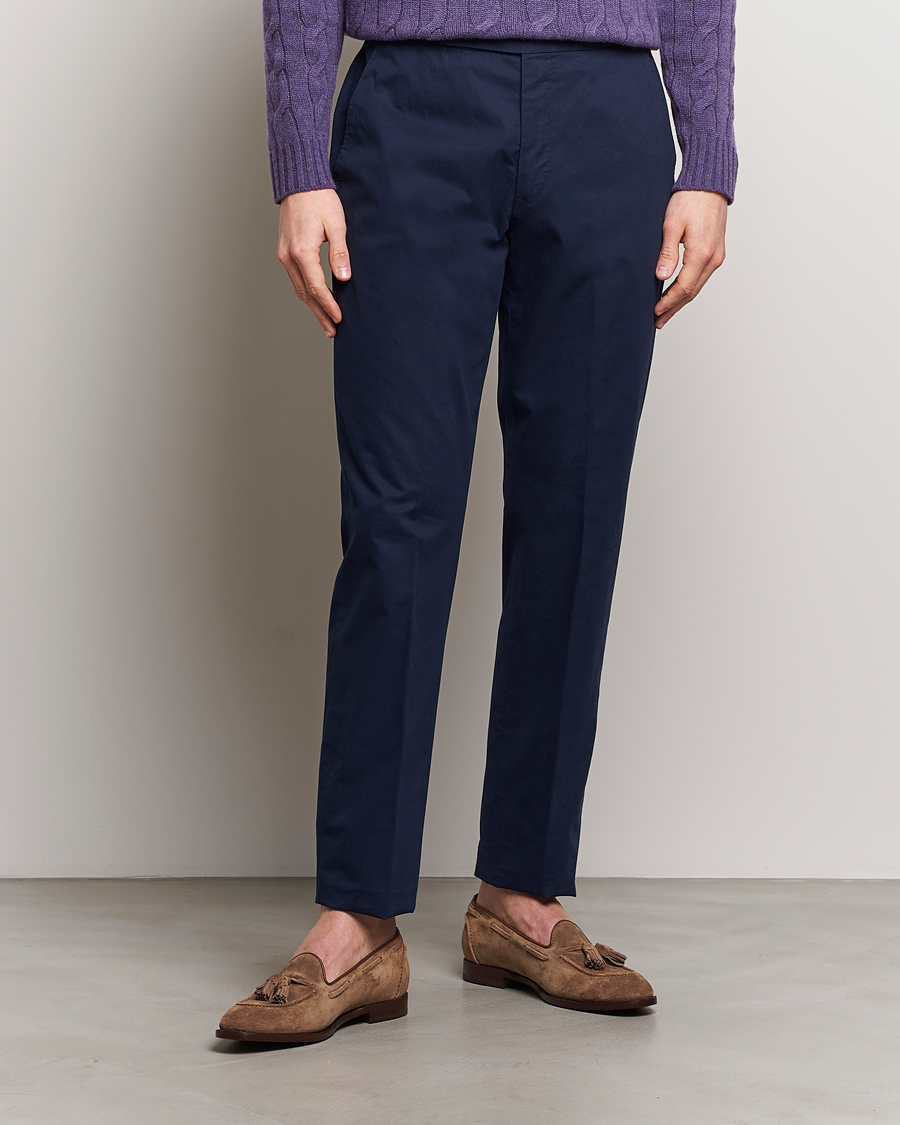 Heren | Kleding | Ralph Lauren Purple Label | Cotton Poplin Trousers Spring Navy