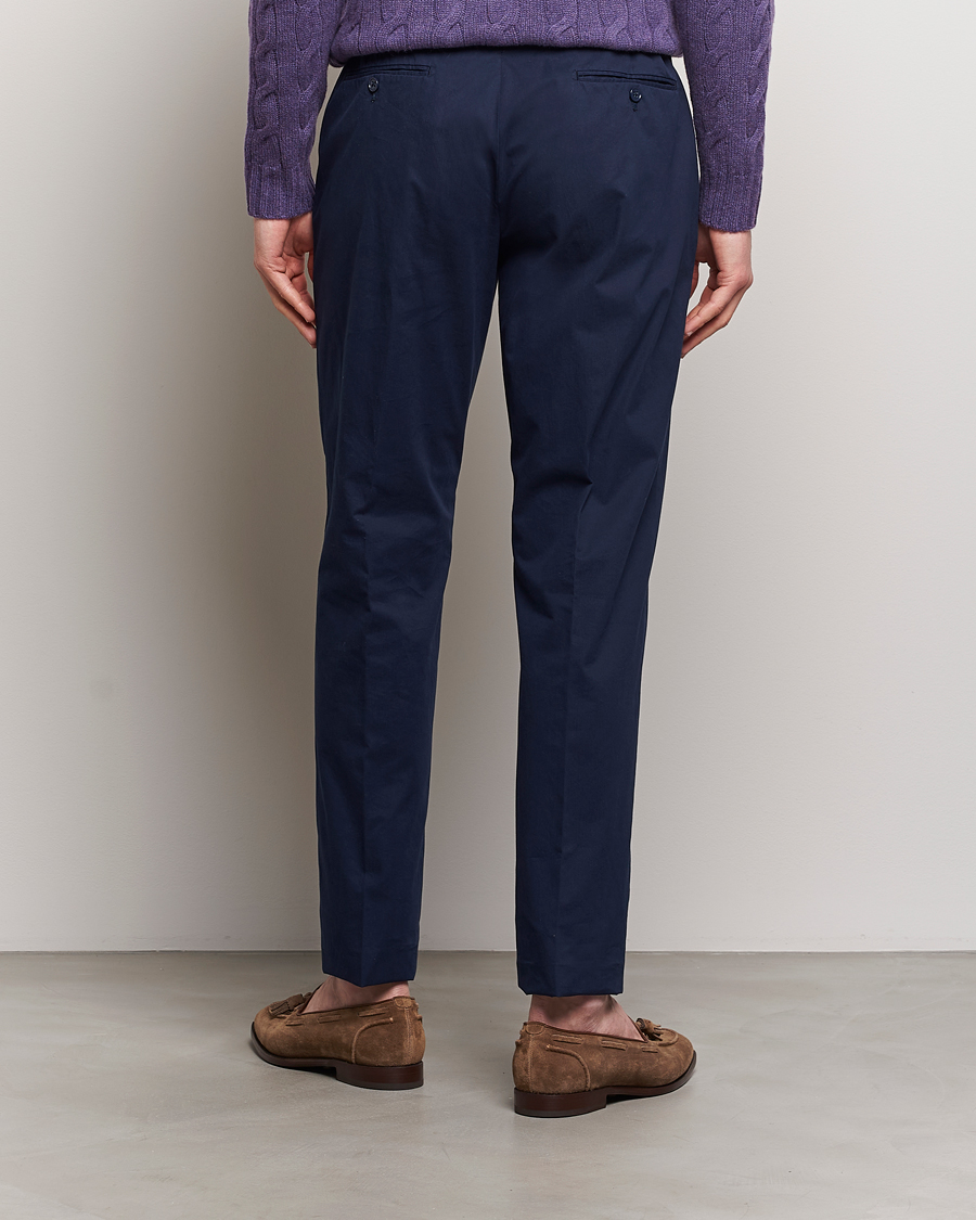 Heren | Broeken | Ralph Lauren Purple Label | Cotton Poplin Trousers Spring Navy