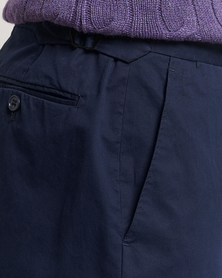 Heren | Broeken | Ralph Lauren Purple Label | Cotton Poplin Trousers Spring Navy