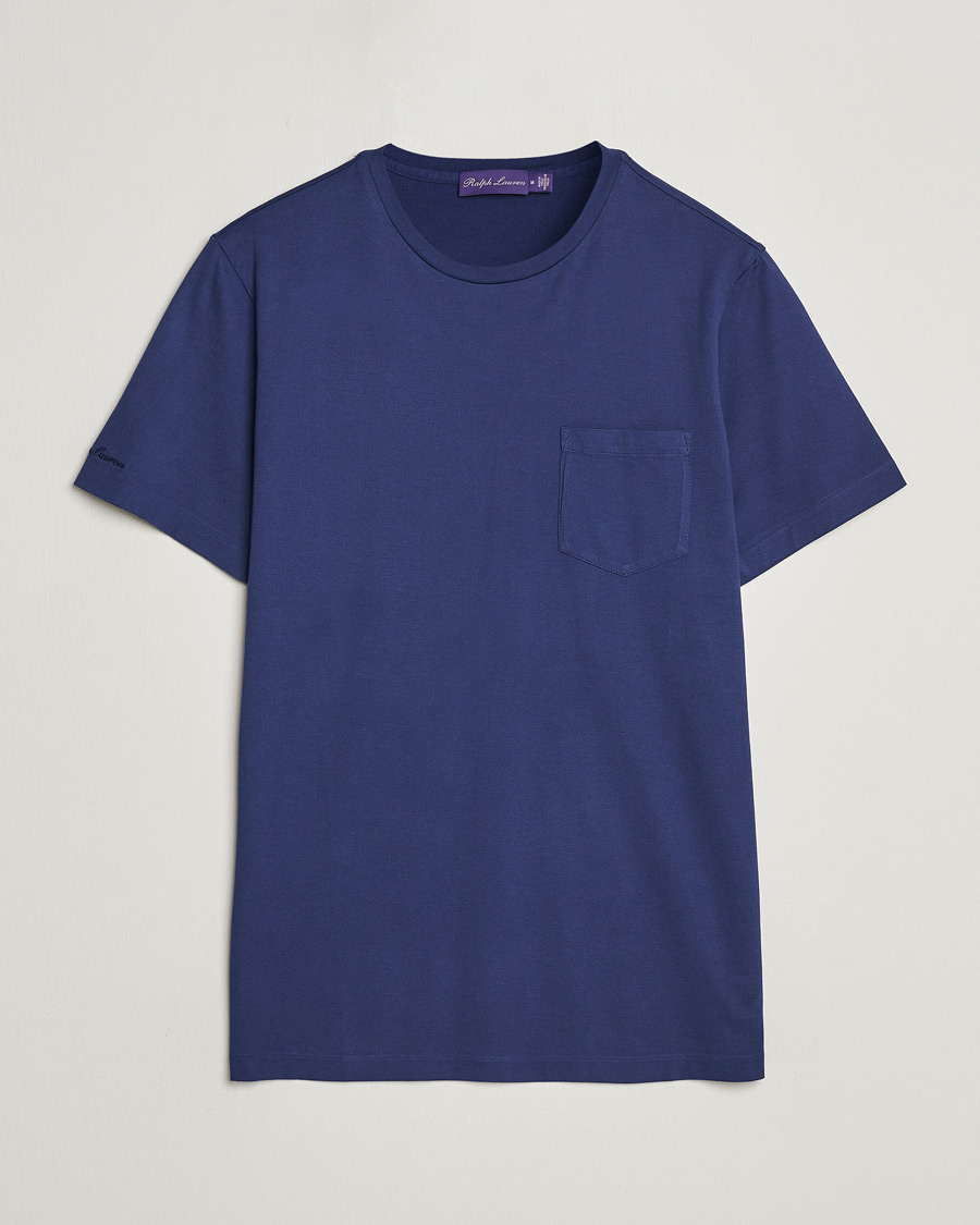 Heren | T-shirts | Ralph Lauren Purple Label | Garment Dyed Cotton T-Shirt Spring Navy
