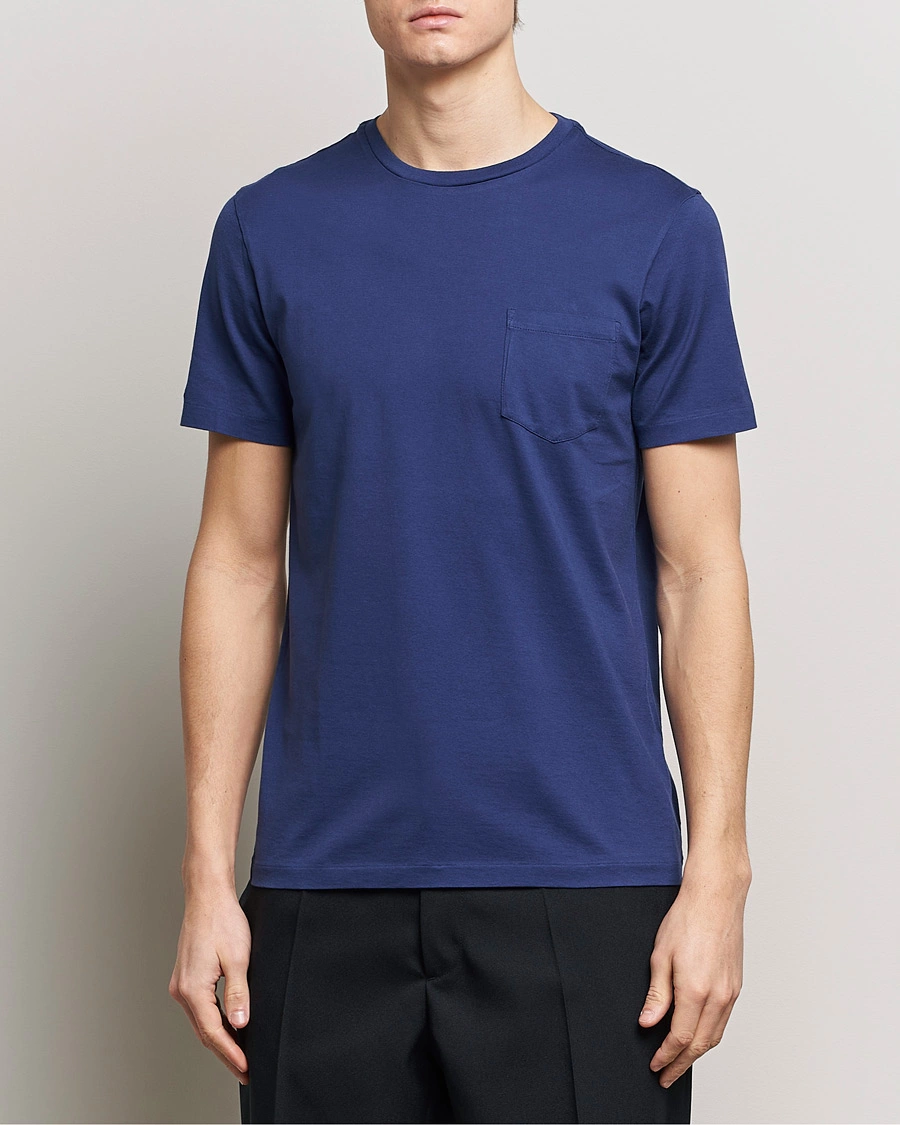 Heren | Ralph Lauren Purple Label | Ralph Lauren Purple Label | Garment Dyed Cotton T-Shirt Spring Navy