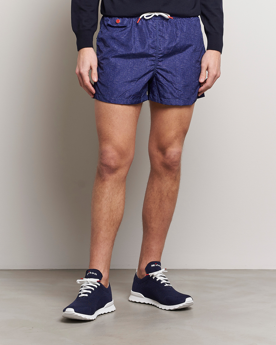 Heren | Italian Department | Kiton | Nylon Swim Shorts Navy