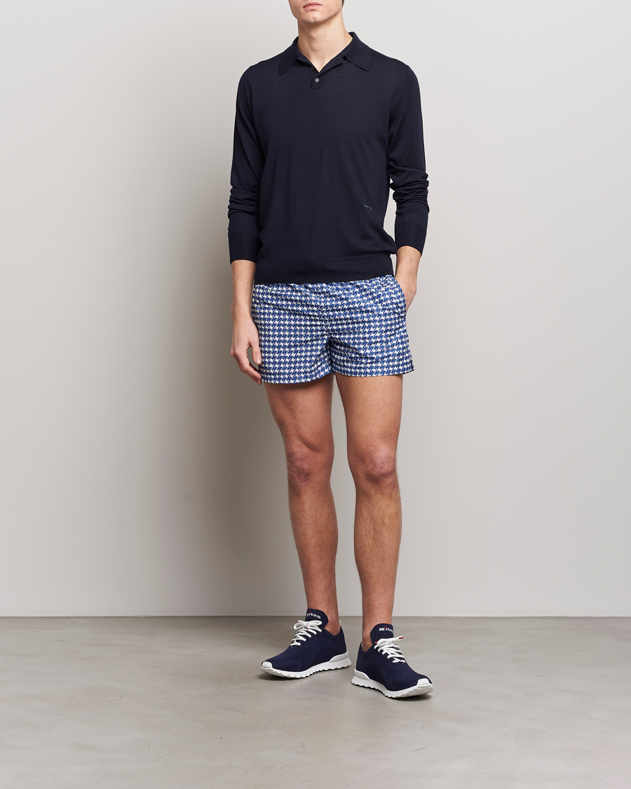 Heren | Zwembroek | Kiton | Printed Nylon Swim Shorts Navy