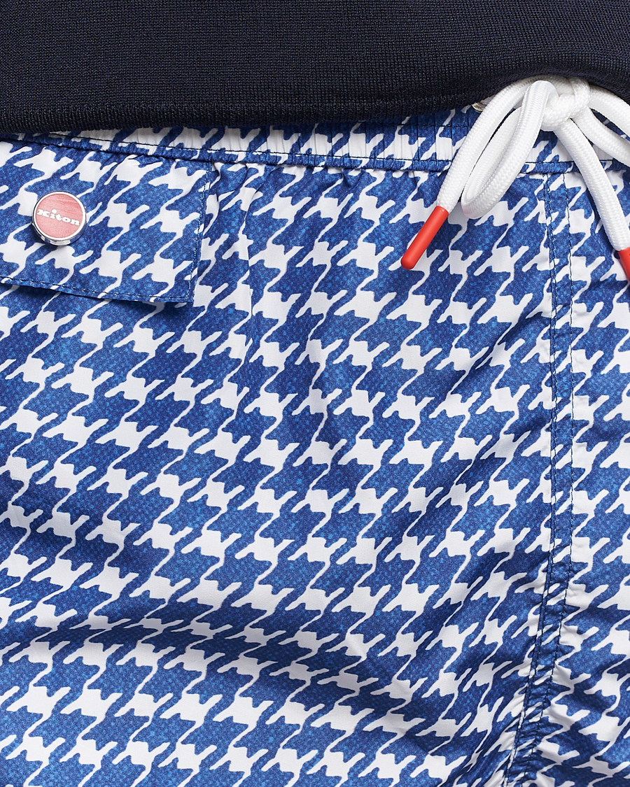 Heren | Zwembroek | Kiton | Printed Nylon Swim Shorts Navy