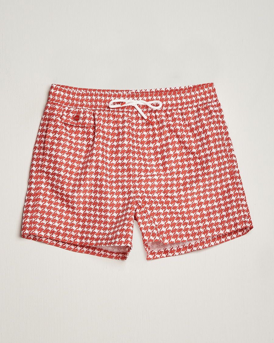 Heren | Zwembroek | Kiton | Printed Nylon Swim Shorts Red