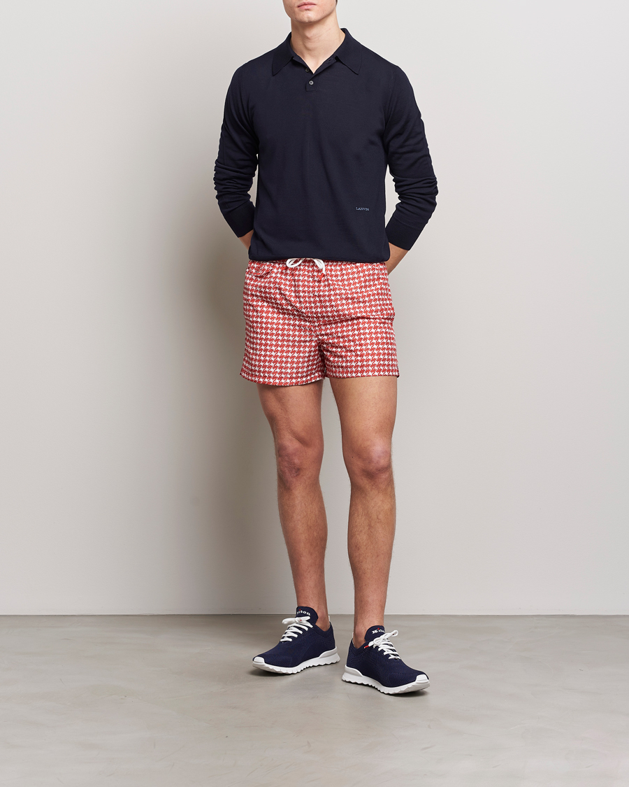 Heren | Zwembroek | Kiton | Printed Nylon Swim Shorts Red