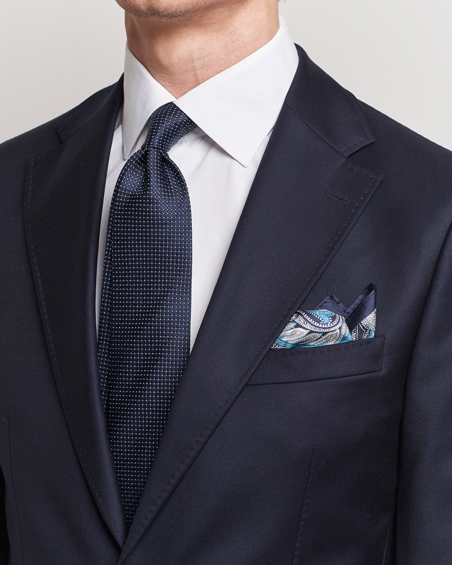 Heren | Business & Beyond | Amanda Christensen | Box Set Silk Twill 8cm Tie With Pocket Square Navy