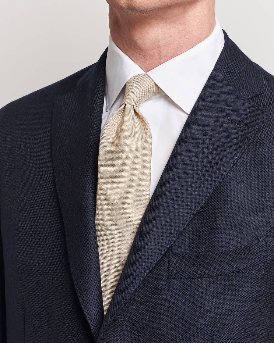 Men | Business Casual | Amanda Christensen | Hopsack Linen 8cm Tie Sand