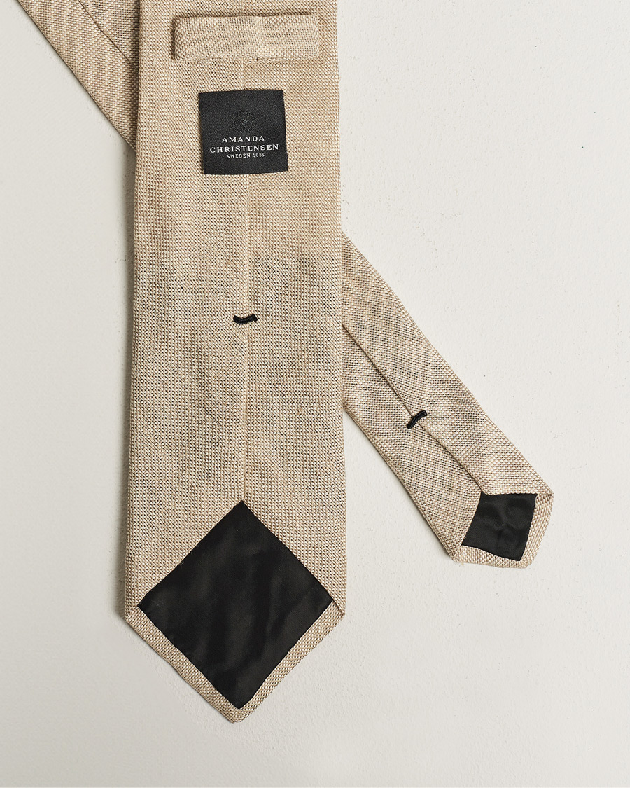 Heren | Stropdassen | Amanda Christensen | Amanda ChristensenHopsack Linen 8cm TieSand