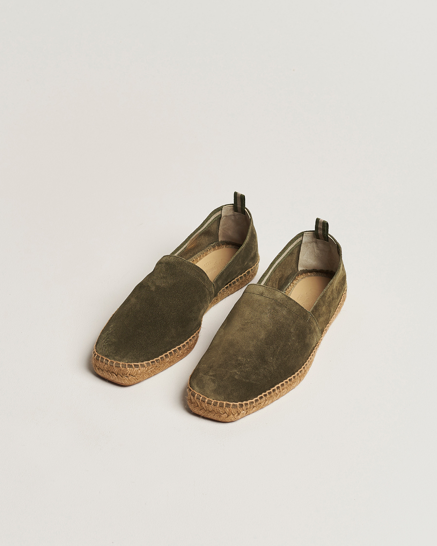 Heren | Espadrilles | Castañer | Pablo Casual Suede Espadrilles Verde Bosque