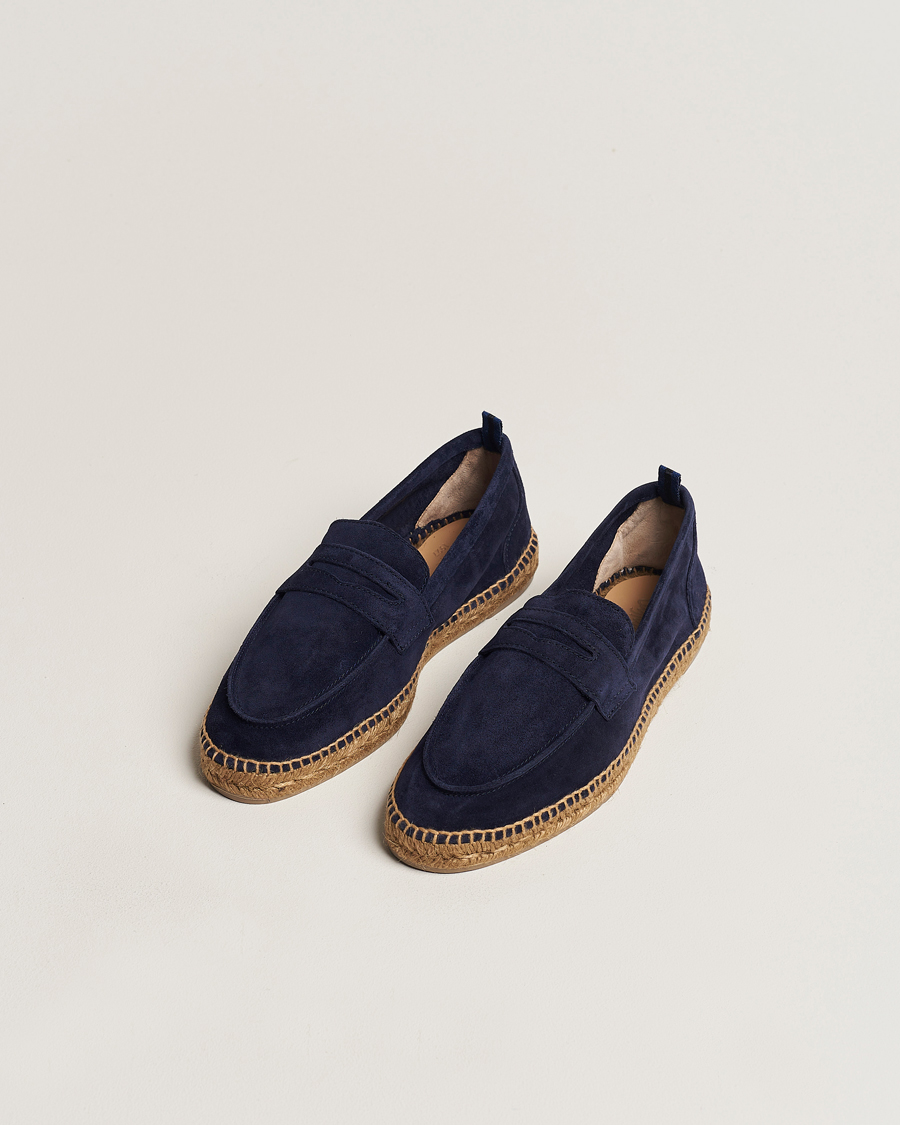 Heren |  | Castañer | Nacho Casual Suede Loafers Azul Oscuro