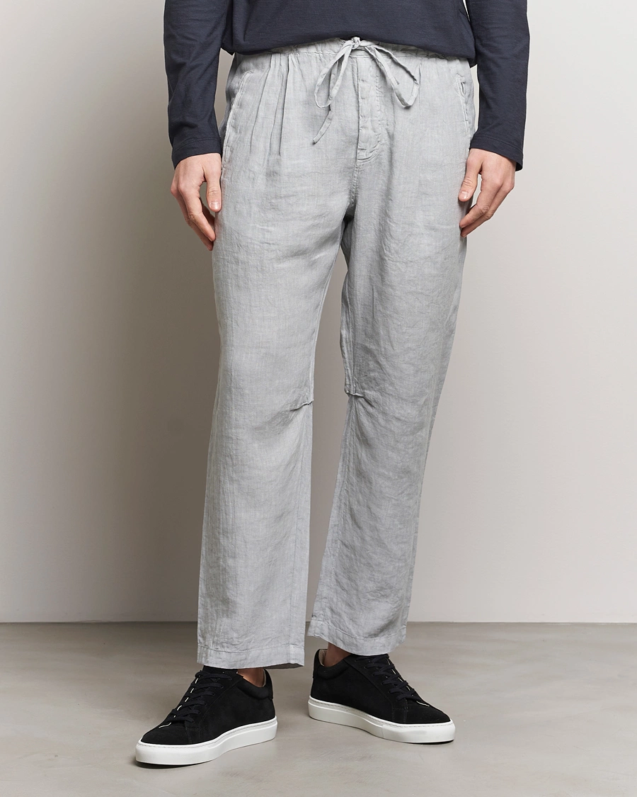 Heren |  | Massimo Alba | Keywest Linen Drawstring Pants Light Grey