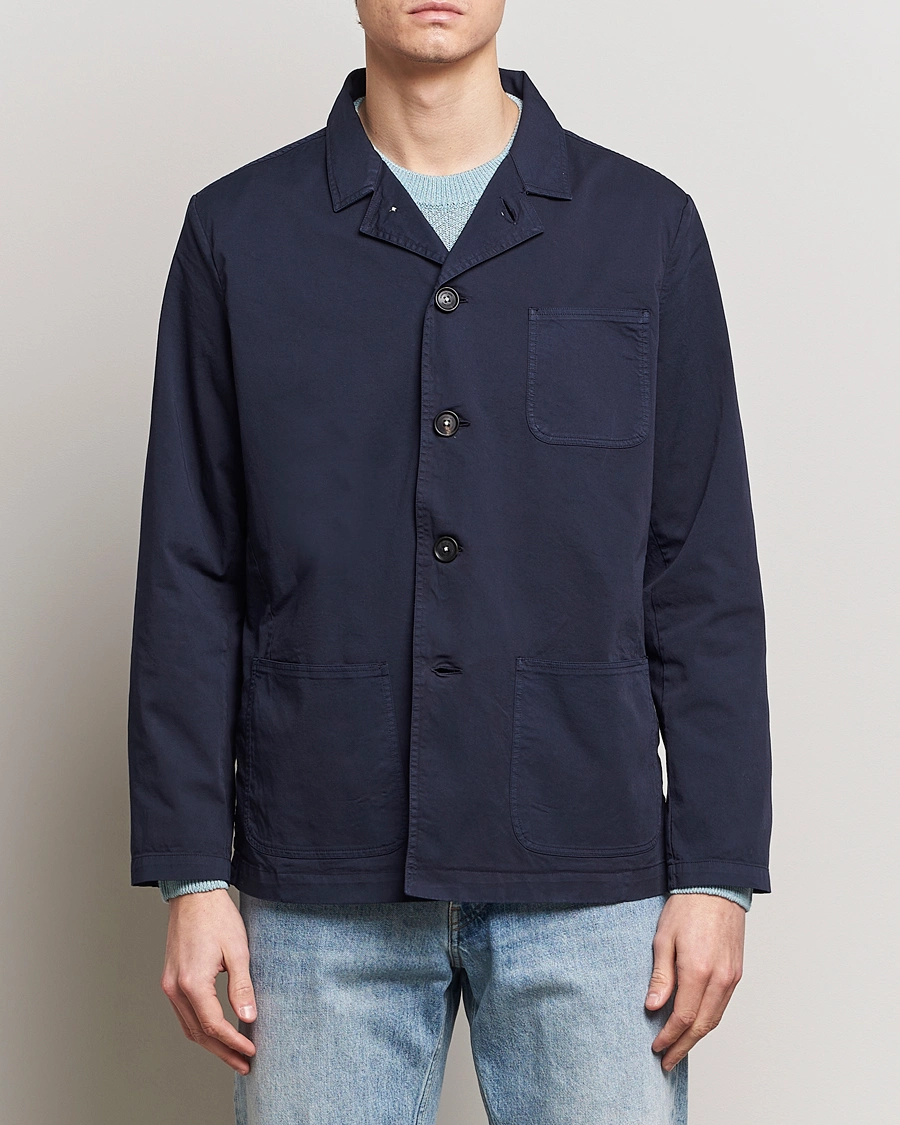 Heren | Overshirts | Massimo Alba | Florida Stone Washed Shirt Jacket Navy