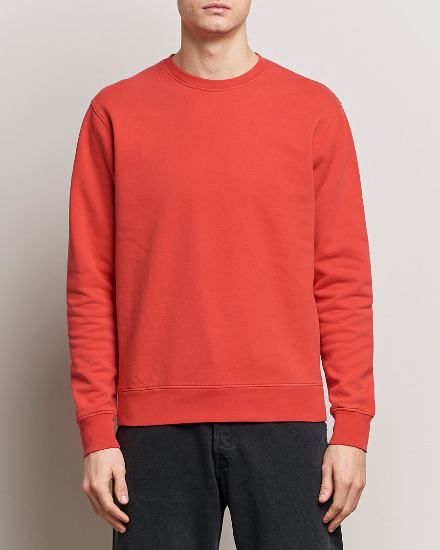 Heren | Sweatshirts | Colorful Standard | Classic Organic Crew Neck Sweat Red Tangerine