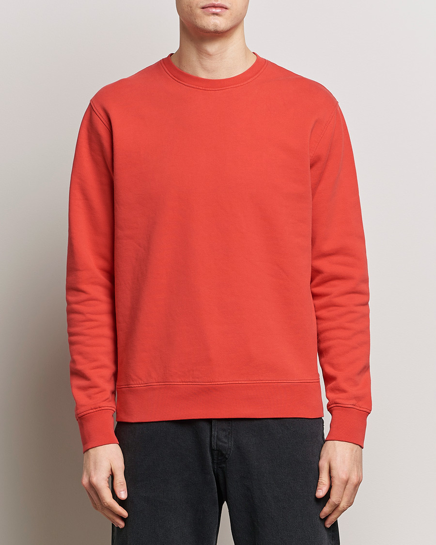 Heren |  | Colorful Standard | Classic Organic Crew Neck Sweat Red Tangerine