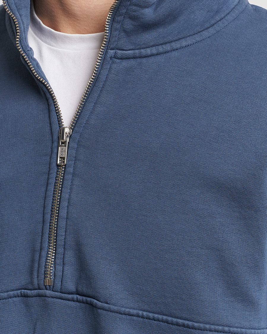 Heren | Truien | Colorful Standard | Classic Organic Half-Zip Petrol Blue