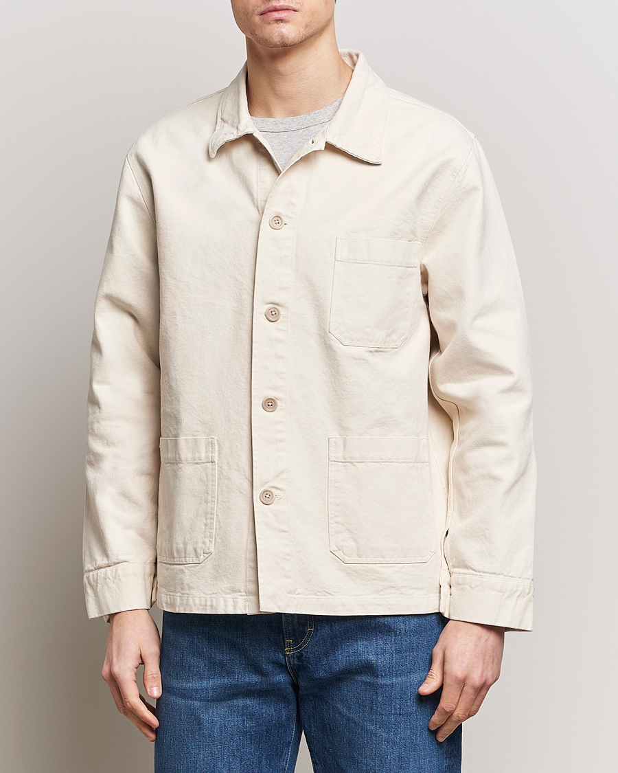 Men | Overshirts | Colorful Standard | Organic Workwear Jacket Ivory White