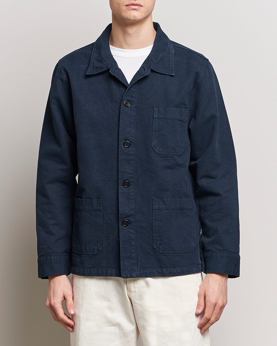 Heren | Overhemden | Colorful Standard | Organic Workwear Jacket Navy Blue
