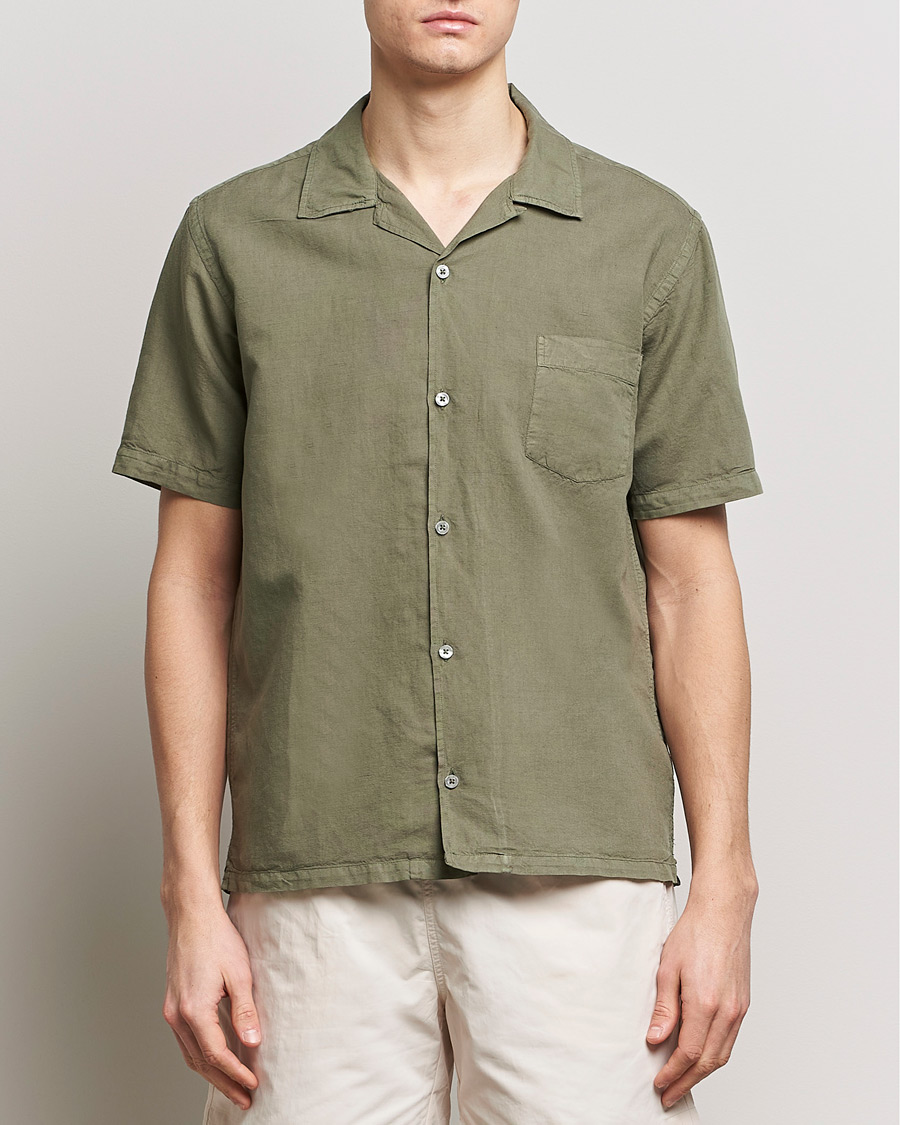 Heren | Casual | Colorful Standard | Cotton/Linen Short Sleeve Shirt Dusty Olive