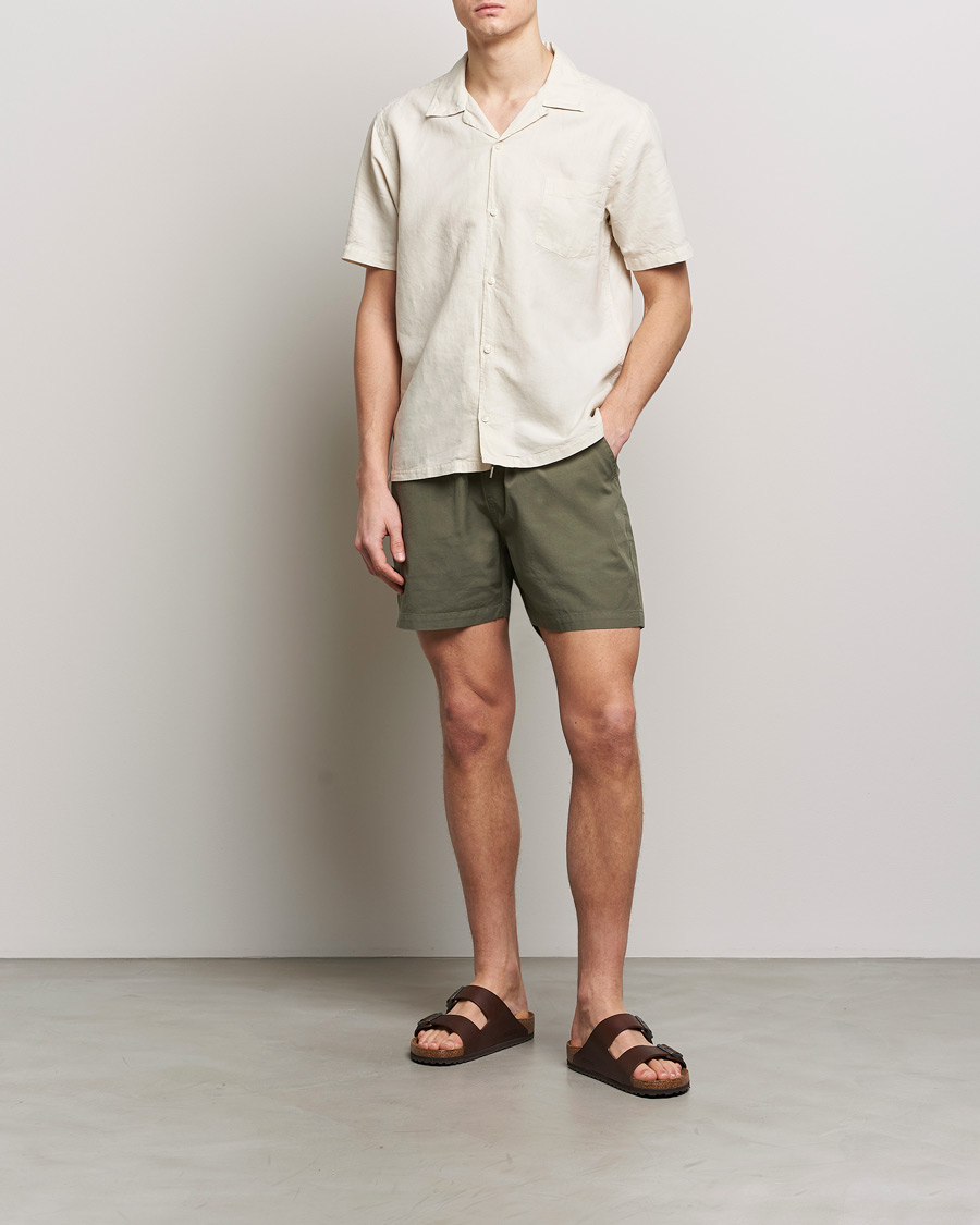 Heren | Overhemden | Colorful Standard | Cotton/Linen Short Sleeve Shirt Ivory White