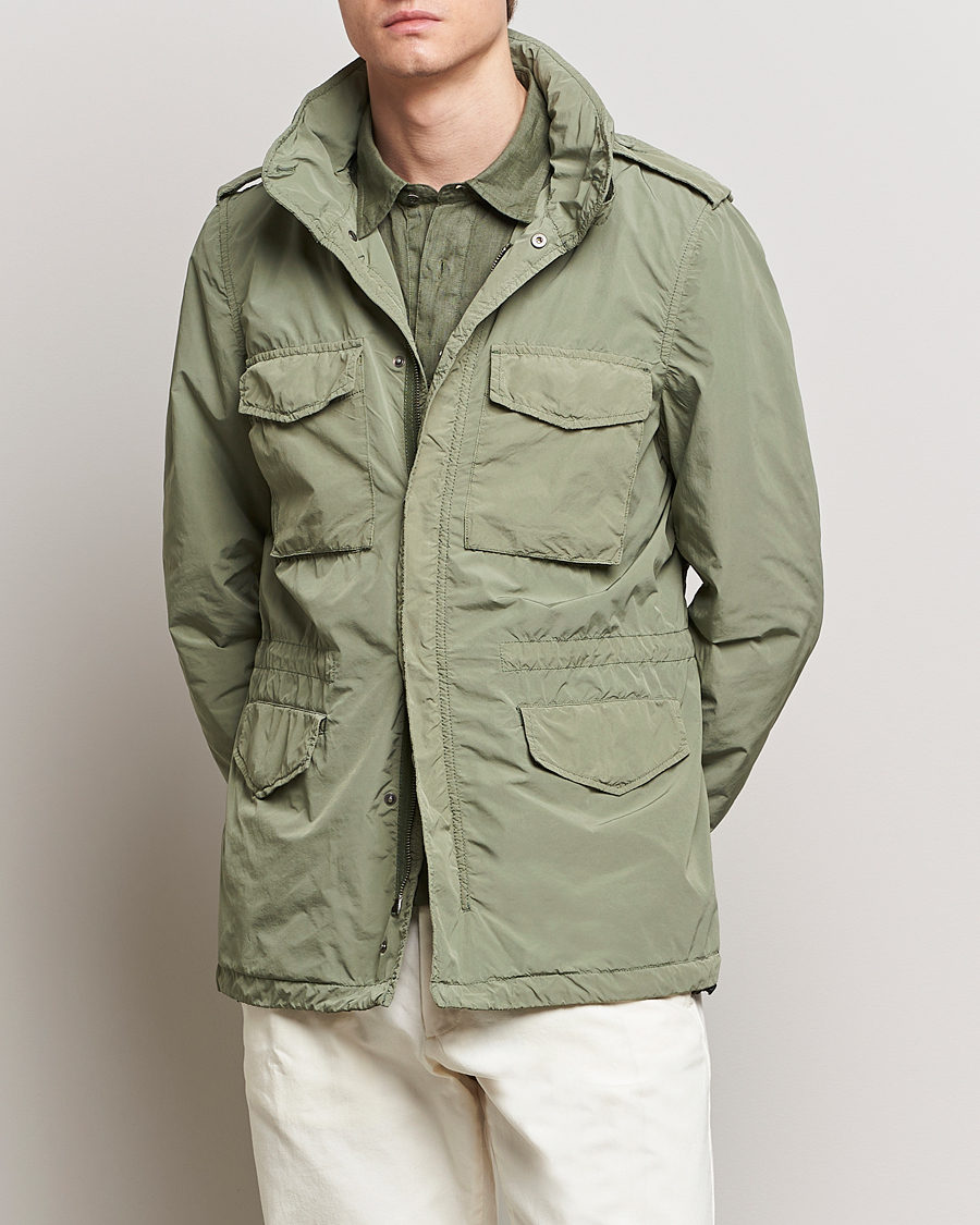 Heren | Veldjassen | Aspesi | Giubotto Garment Dyed Field Jacket Sage
