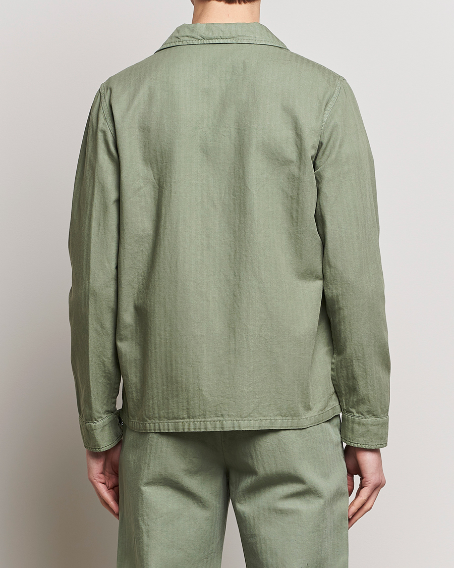 Heren | Jassen | Aspesi | Cotton Herringbone Shirt Jacket Sage