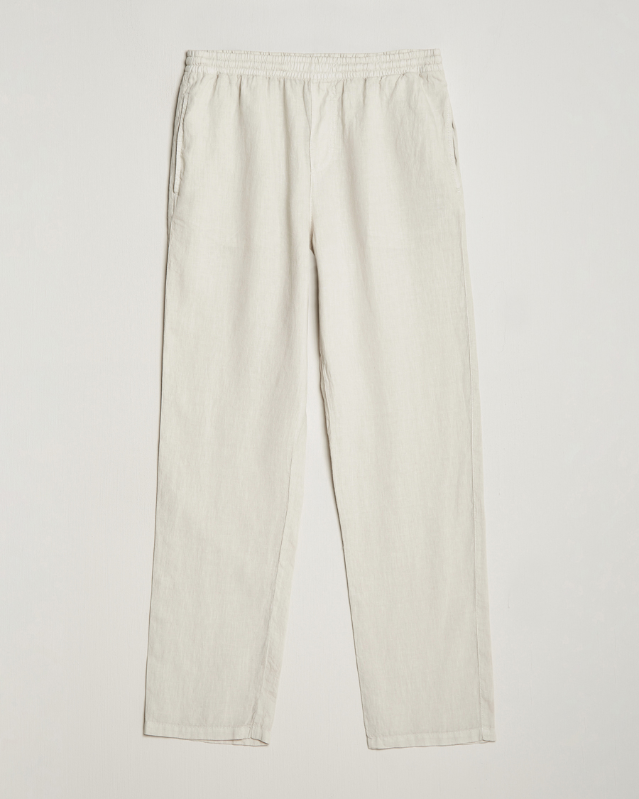 Heren | Broeken | Aspesi | Ventura Drawstring Linen Pants Light Beige