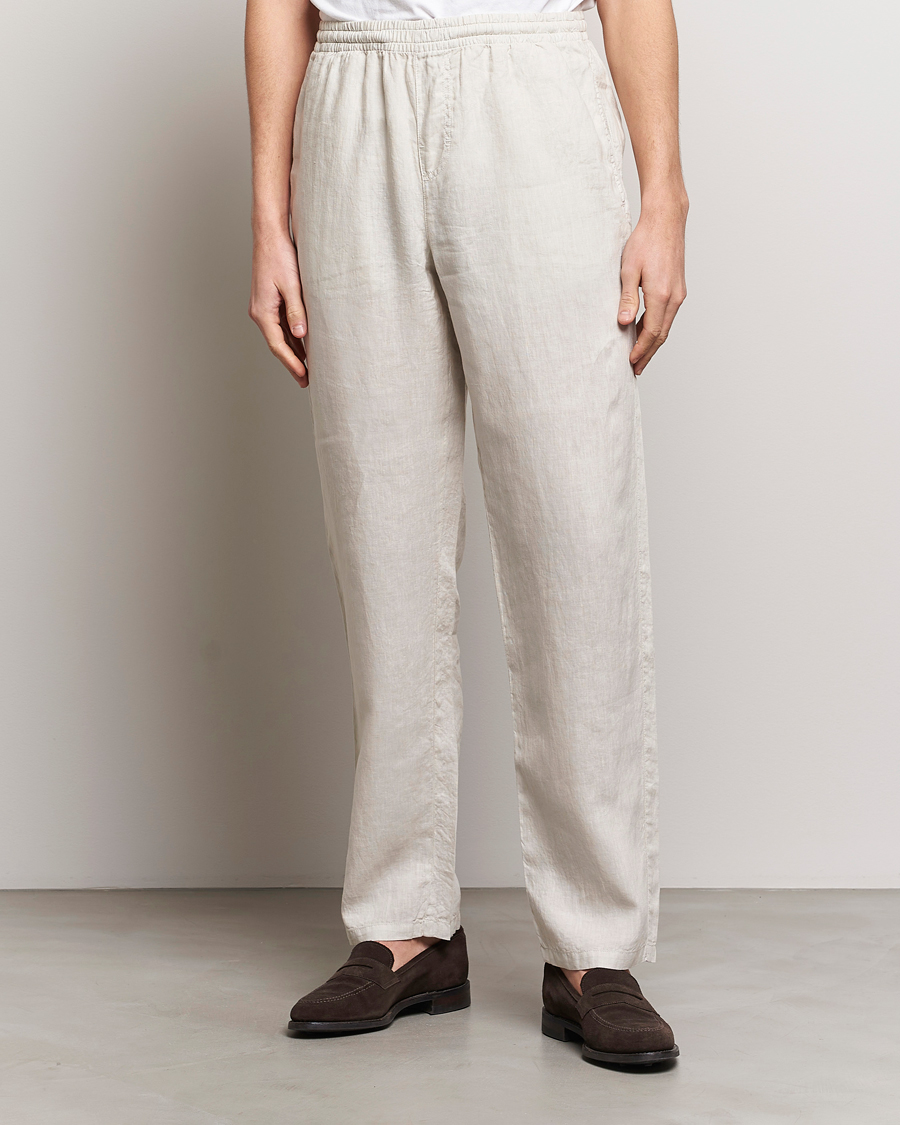 Heren |  | Aspesi | Ventura Drawstring Linen Pants Light Beige
