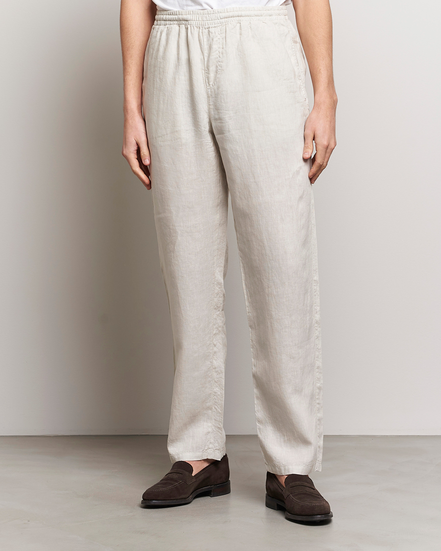 Heren | De linnenkast | Aspesi | Ventura Drawstring Linen Pants Light Beige