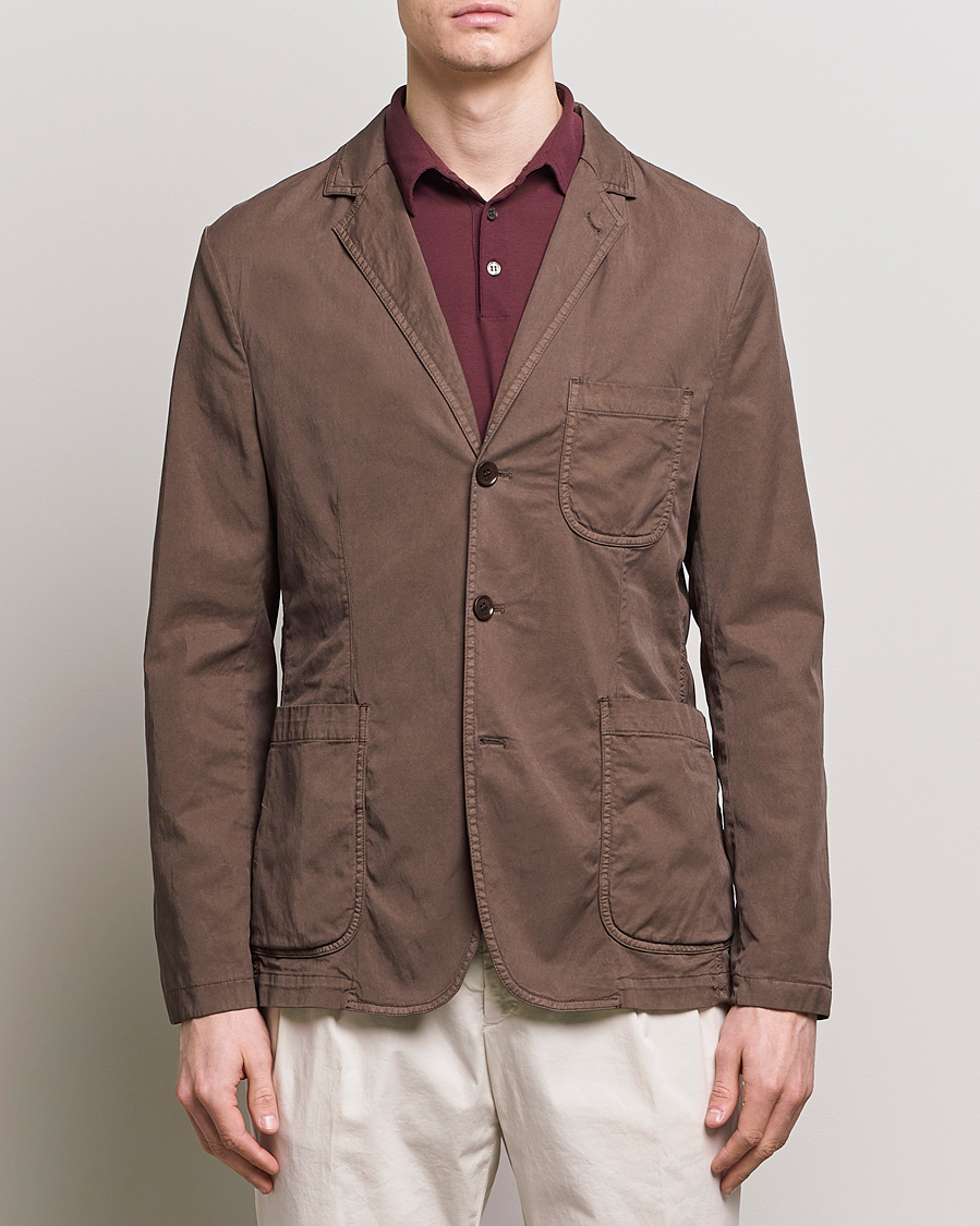 Heren | Katoenen blazers | Aspesi | Samuraki Washed Cotton Blazer Dark Brown