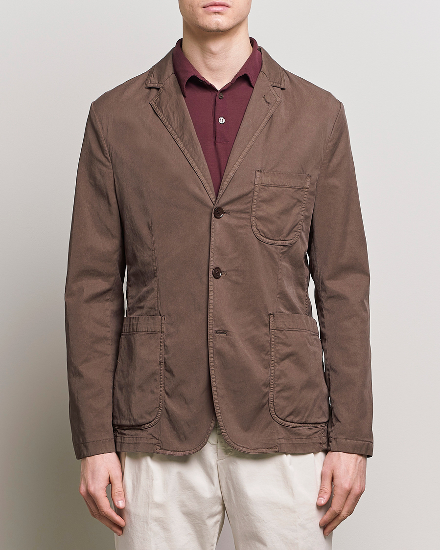 Heren | Italian Department | Aspesi | Samuraki Washed Cotton Blazer Dark Brown