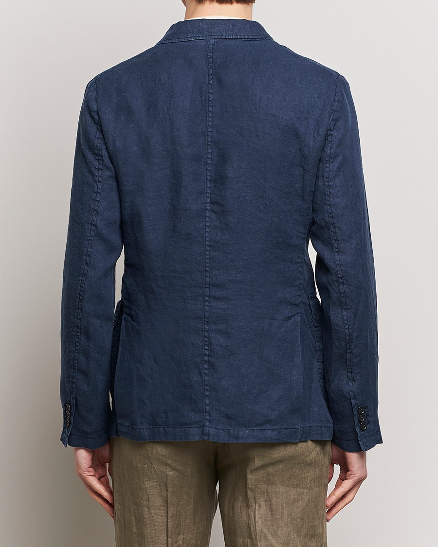 Heren | Blazers | Aspesi | Sugimoto Double Breasted Hemp Blazer Navy