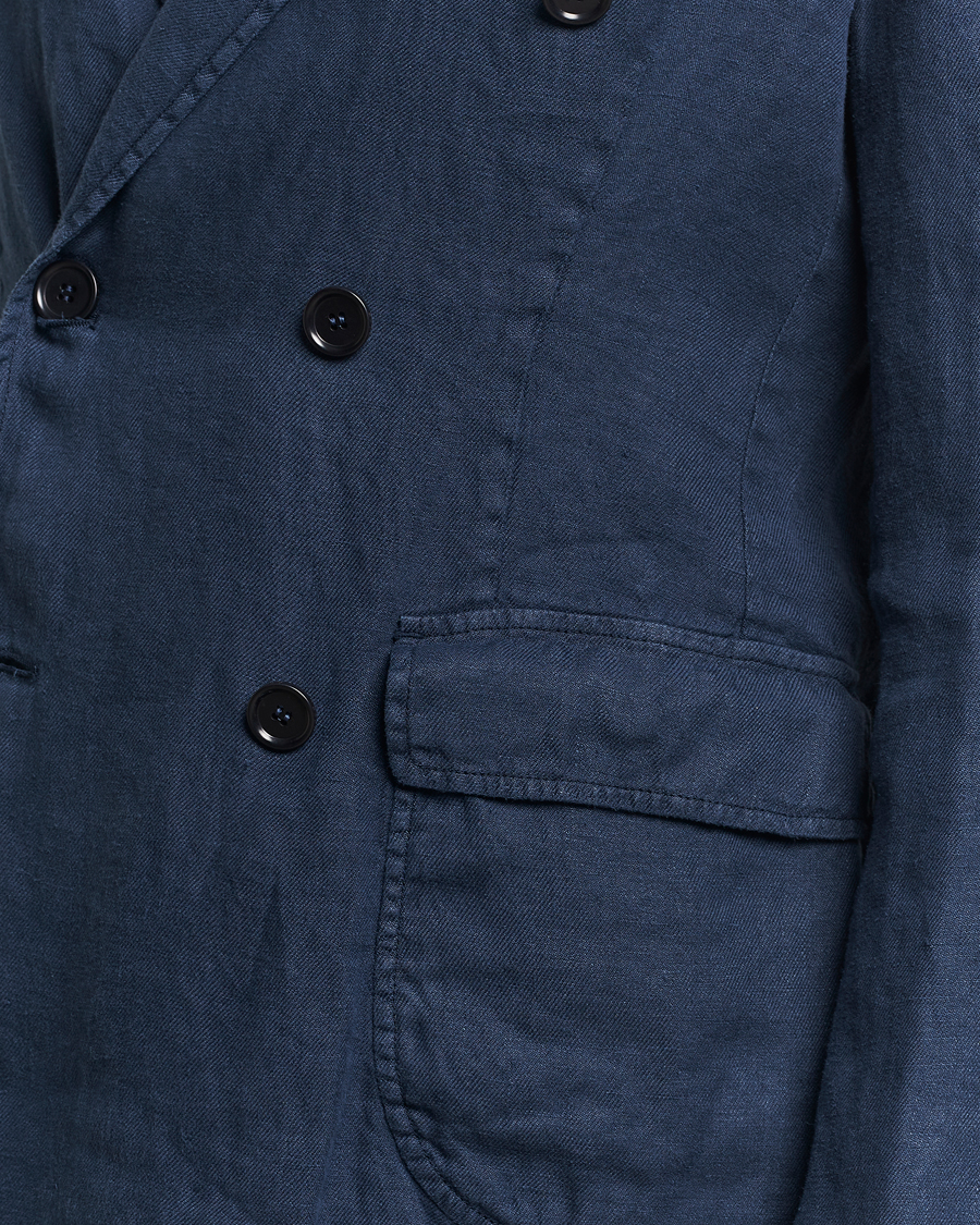 Heren | Blazers | Aspesi | Sugimoto Double Breasted Hemp Blazer Navy