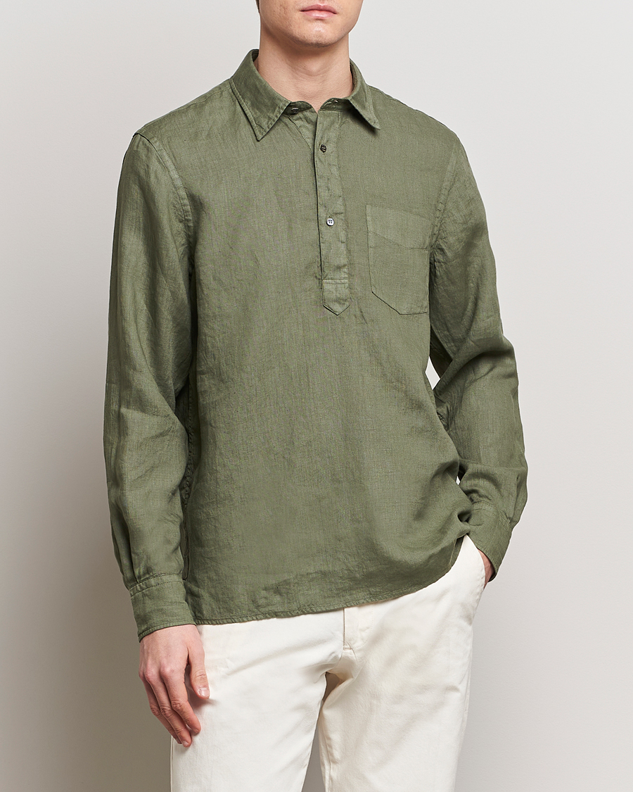 Heren | Kleding | Aspesi | Linen Popover Shirt Military