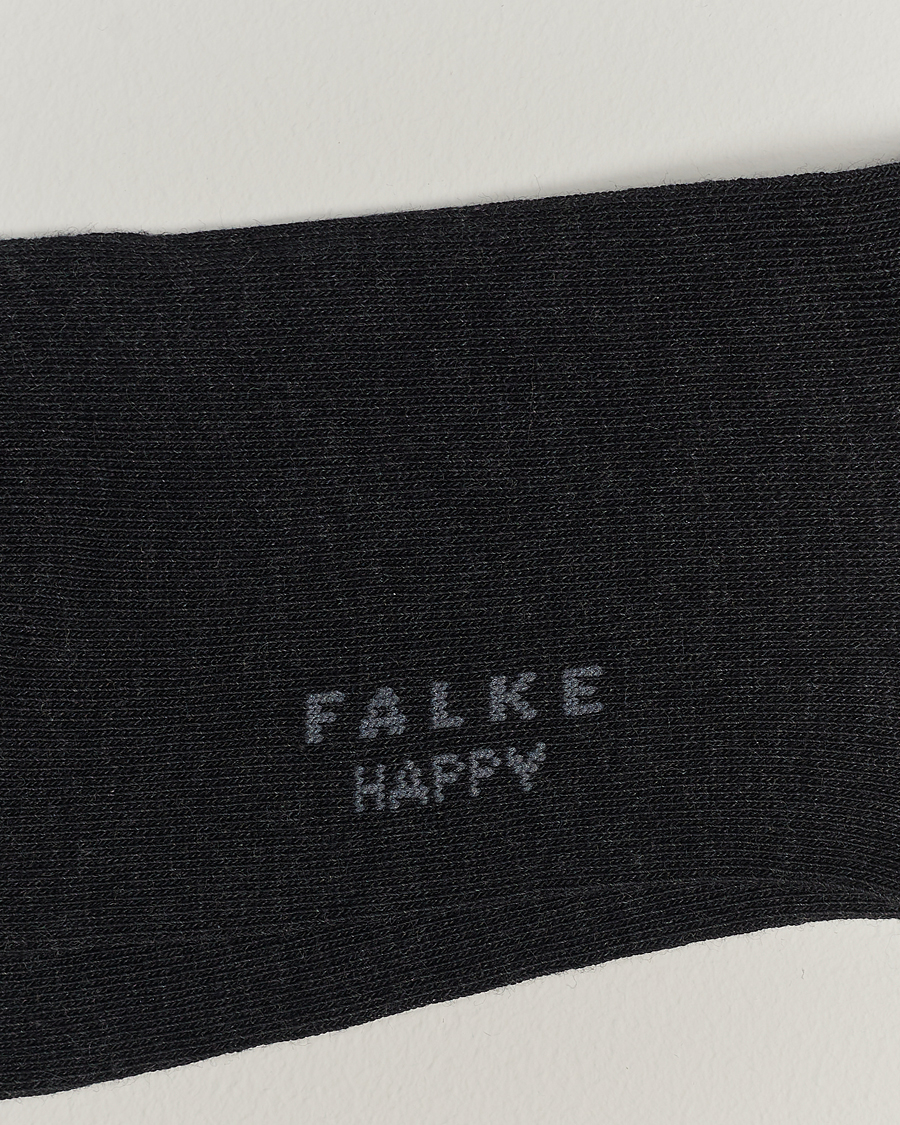 Heren | Ondergoed | Falke | Happy 2-Pack Cotton Socks Anthracite Melange