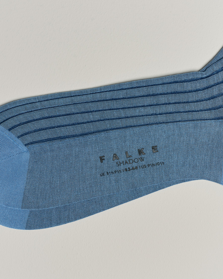 Men |  | Falke | Shadow Stripe Sock Light Blue/Navy