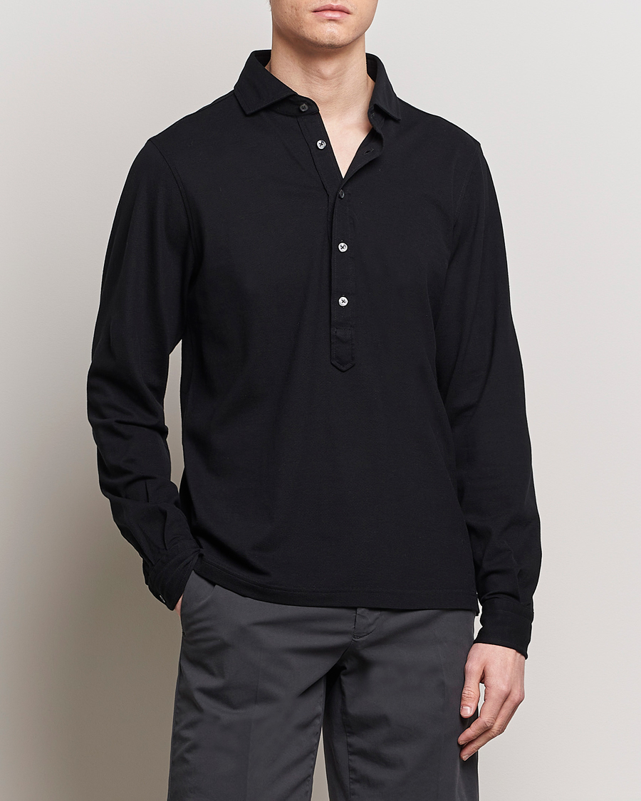 Heren |  | Gran Sasso | Popover Shirt Black