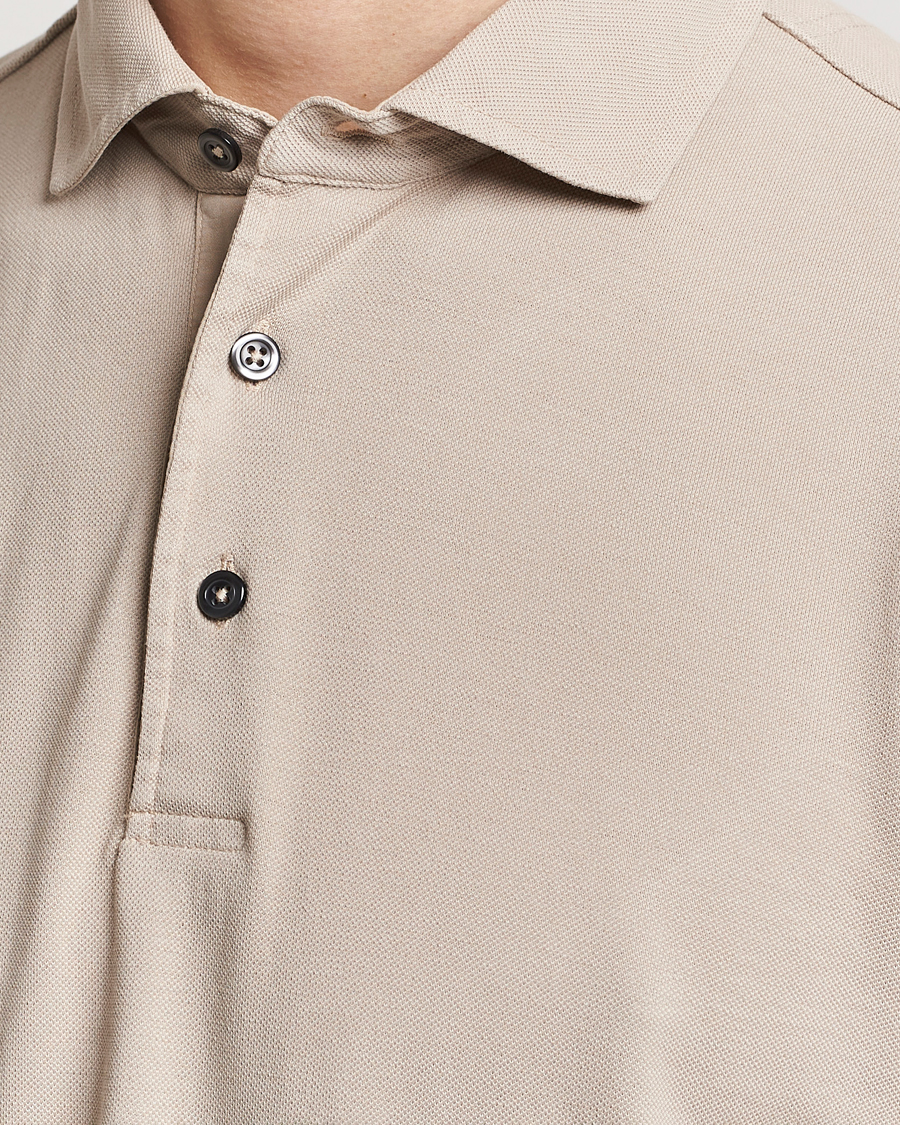Heren | Polo's | Gran Sasso | Washed Polo Beige Melange