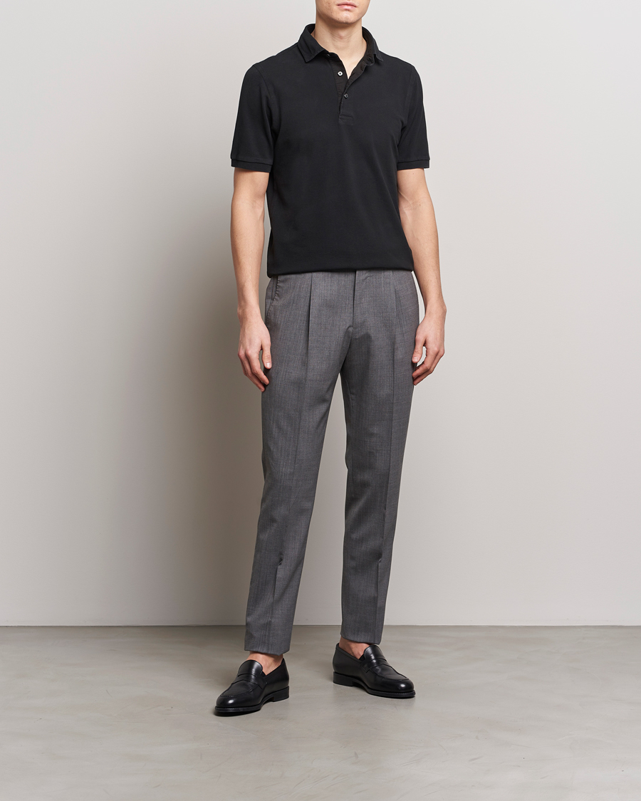 Heren | Polo's | Gran Sasso | Washed Polo Black