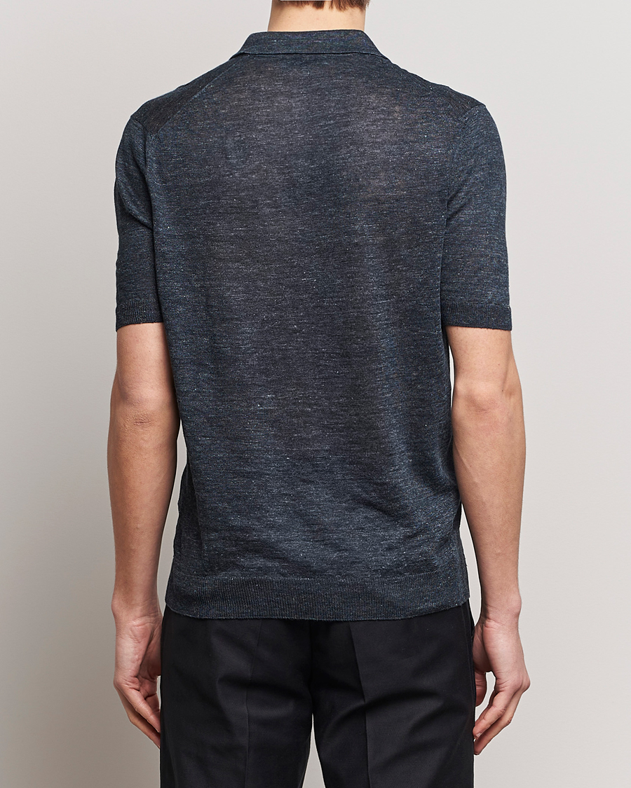Heren | Polo's | Gran Sasso | Knitted Linen Polo Navy