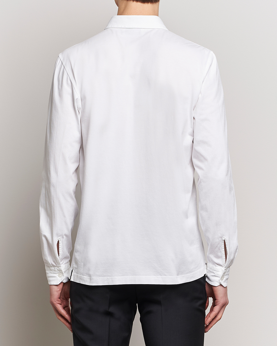 Heren | Overhemden | Gran Sasso | Washed Cotton Jersey Shirt White