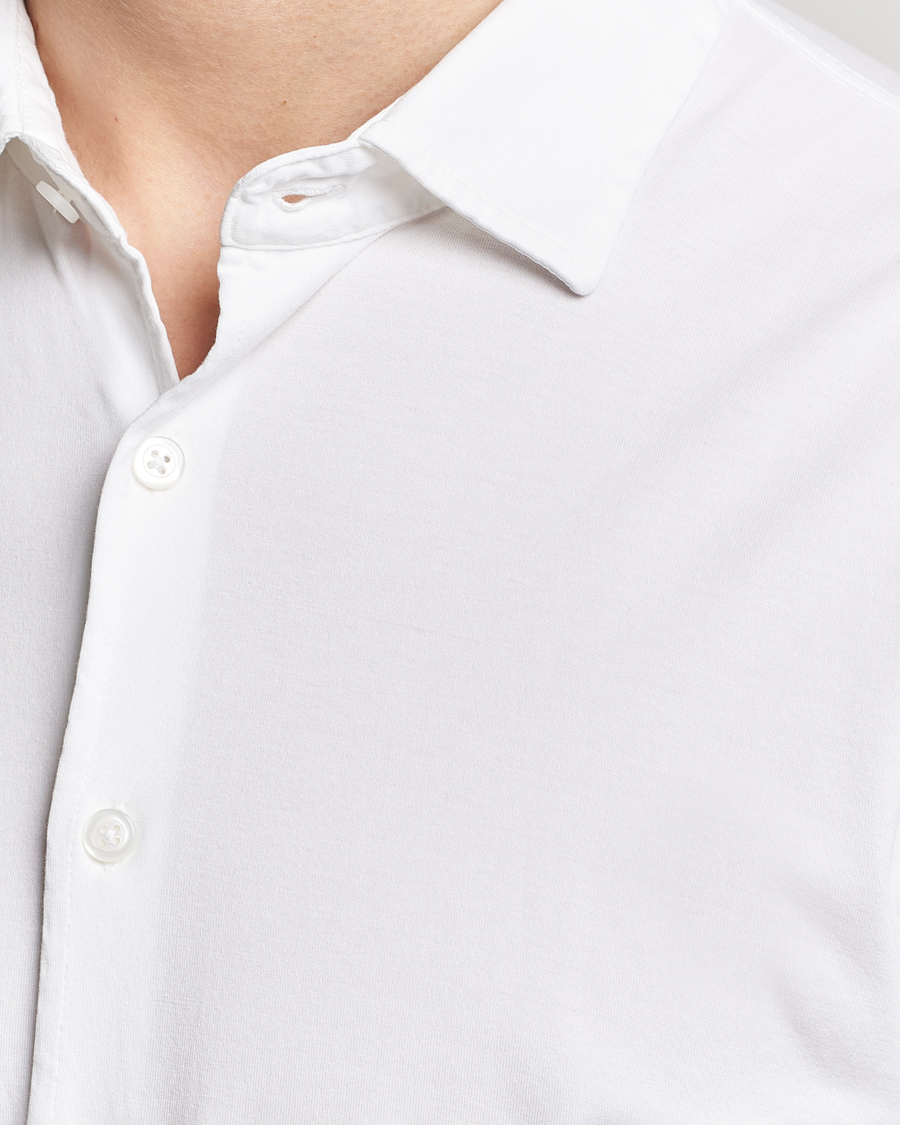 Heren | Overhemden | Gran Sasso | Washed Cotton Jersey Shirt White