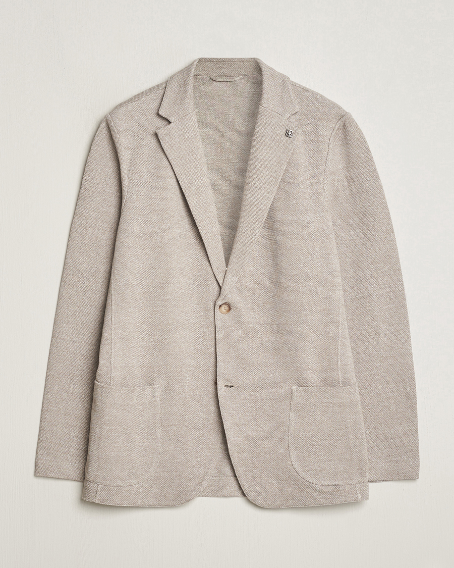 Heren | Blazers | Gran Sasso | Structured Cotton/Linen Blazer Beige Melange