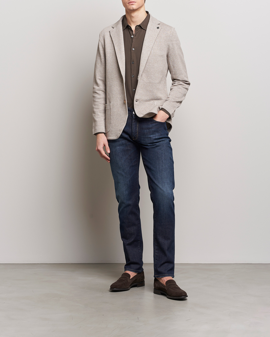 Heren | Blazers | Gran Sasso | Structured Cotton/Linen Blazer Beige Melange