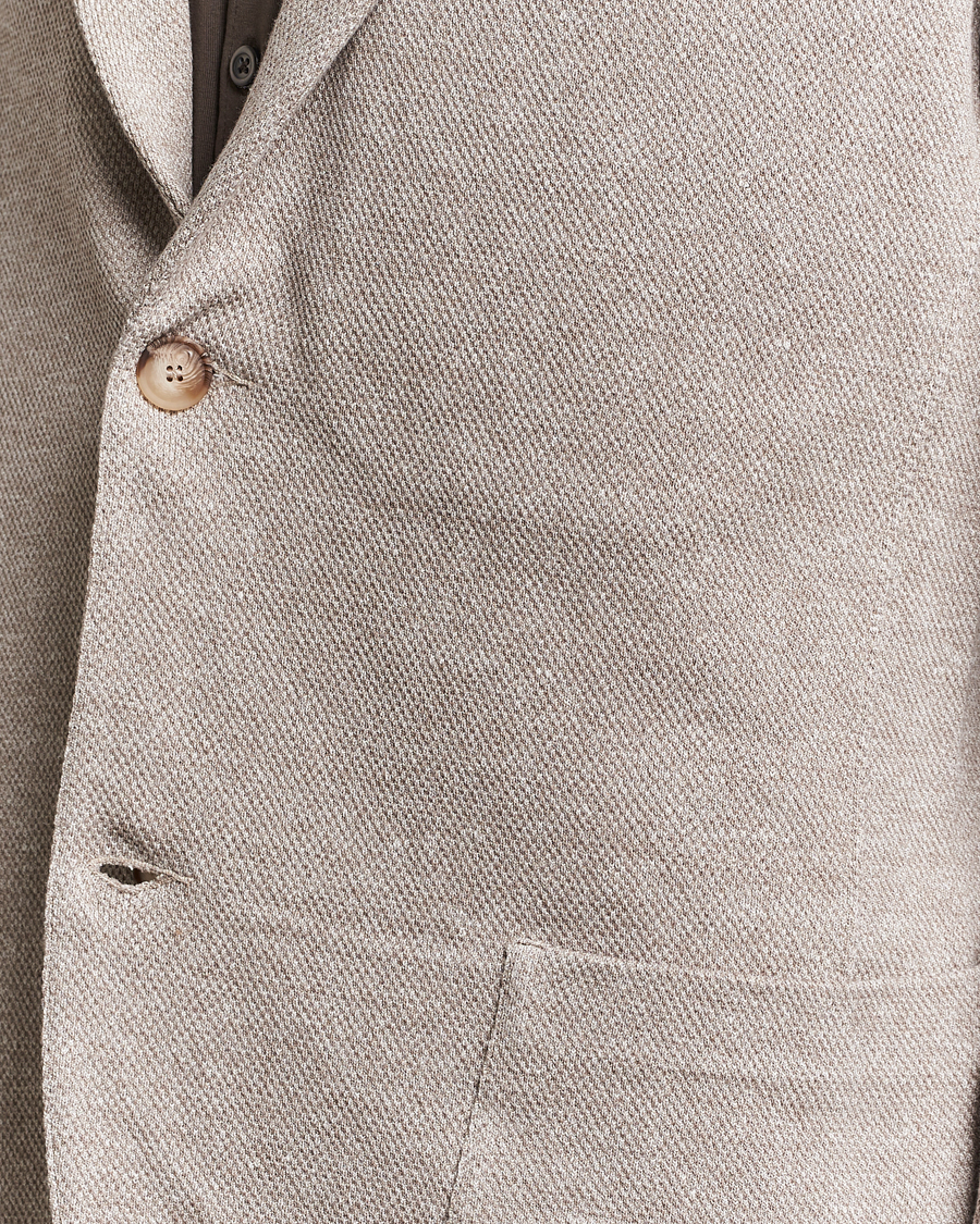 Heren | Blazers | Gran Sasso | Structured Cotton/Linen Blazer Beige Melange
