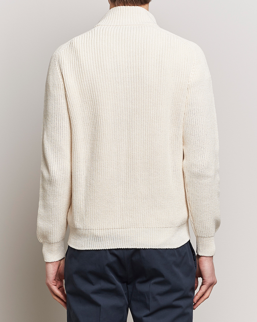 Heren | Truien | Gran Sasso | Cotton Heavy Knitted Half Zip Cream